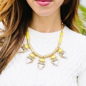 Stella & Dot Pavilion Convertible Geometric Yellow Rhinestone Statement Necklace